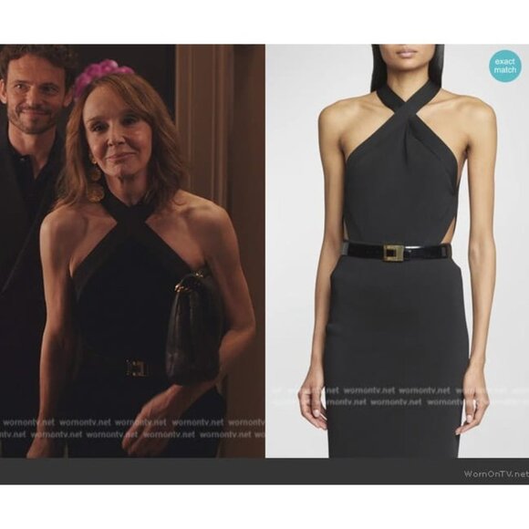 Saint Laurent Crossneck Bodysuit Top in Noir Small Womens Sleevless Top - Picture 15 of 16